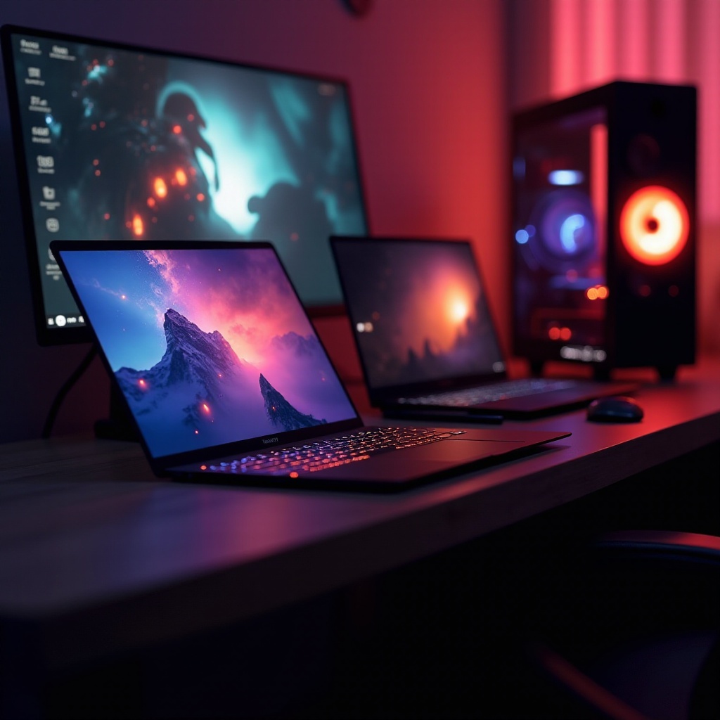 portátil para juegos v computadora de escritorio