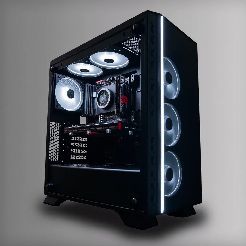 caja de computadora con ventana lateral derecha