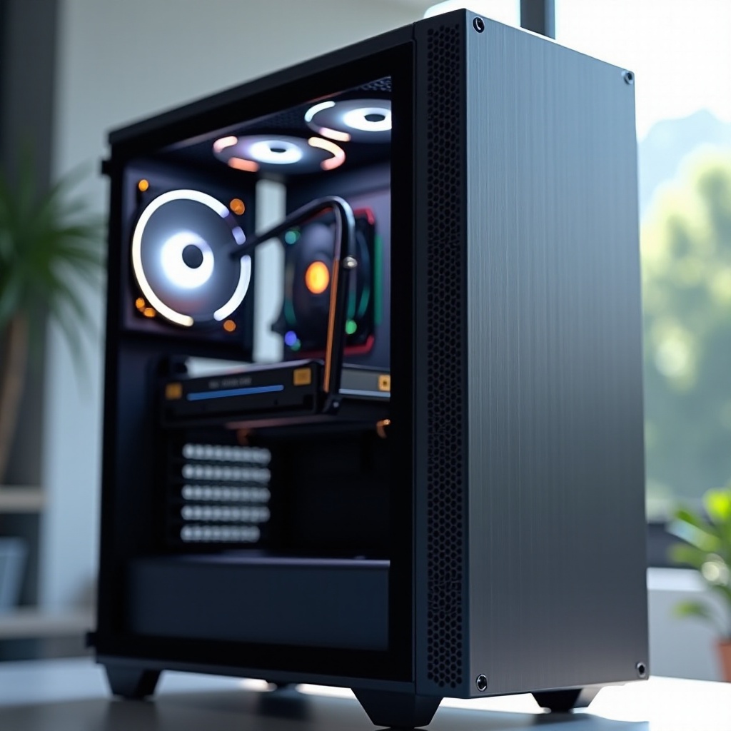 корпус компьютера с окном на правой стороне
