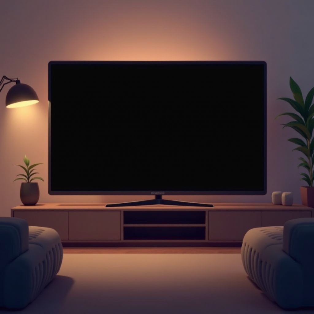 pantalla negra de televisión