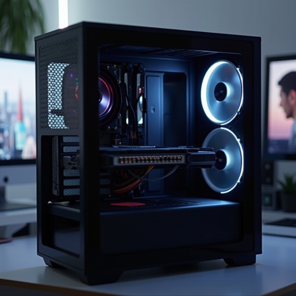 右側に窓のあるコンピューターケース